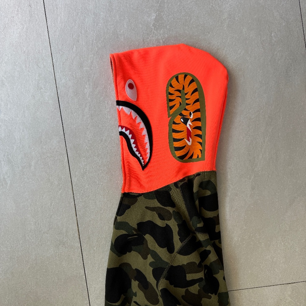 BAPE Bathing Ape Shark Camo Zip Front Hoodie